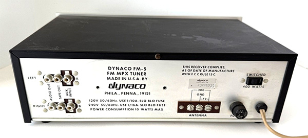 Dynaco FM-5 back